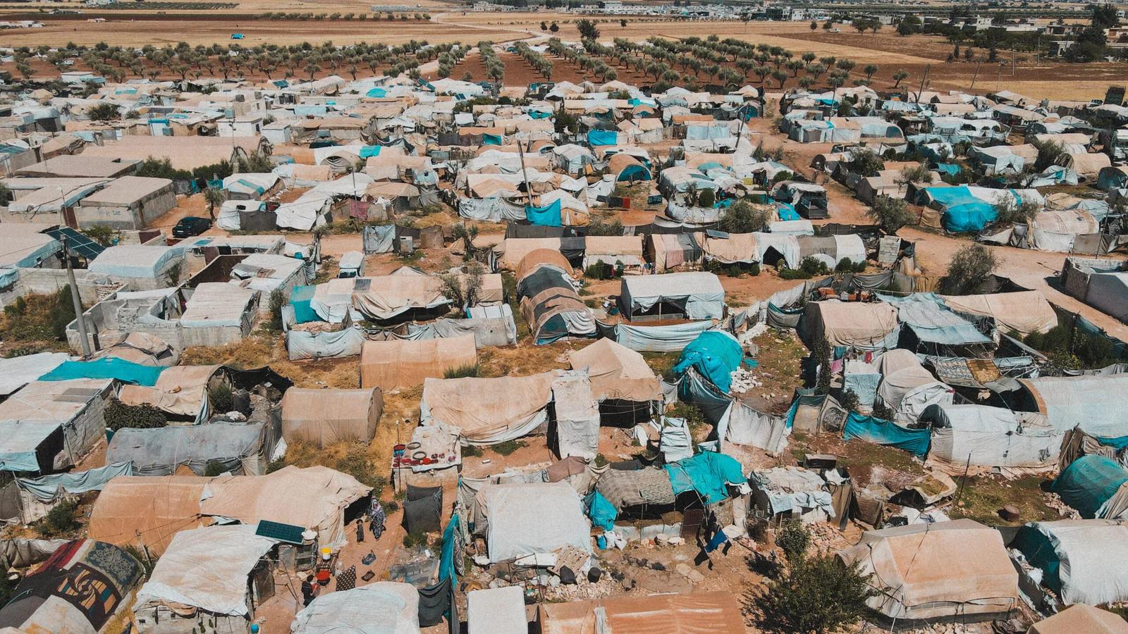 Poor village with tents in Africa